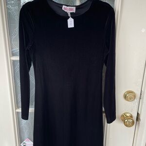 🖤 Maggy London Black Velvet Long Sleeve Dress | Size 6